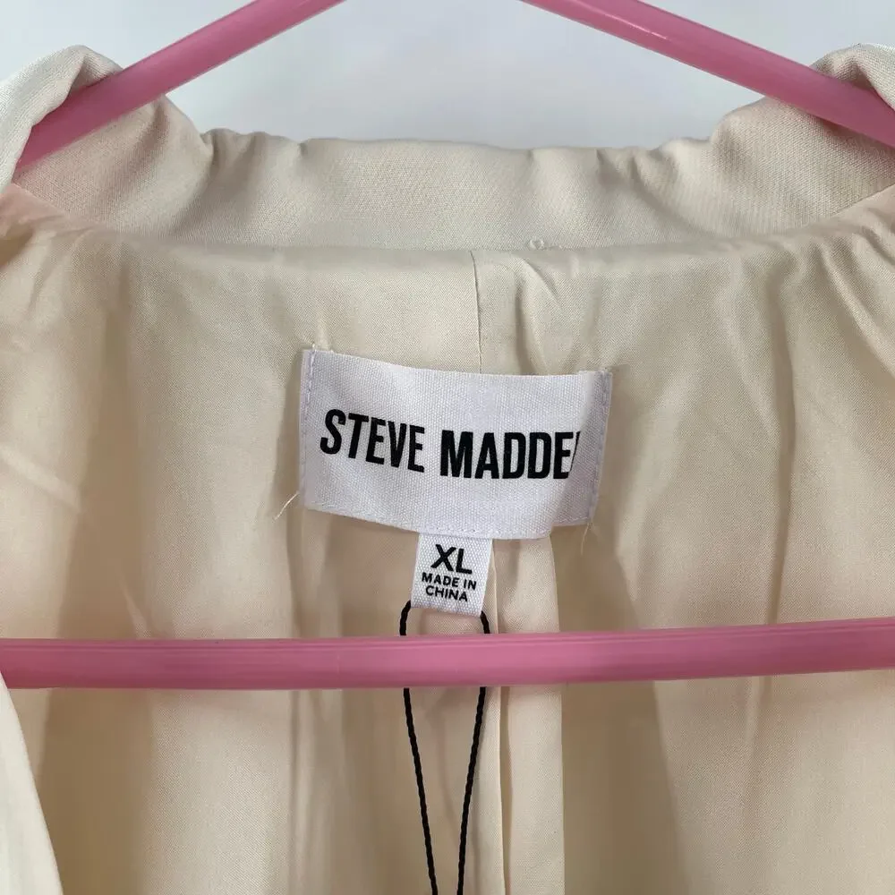 STEVE MADDEN Blazer Extra Large NWT Double Breasted Pristine Ivory Classic Work